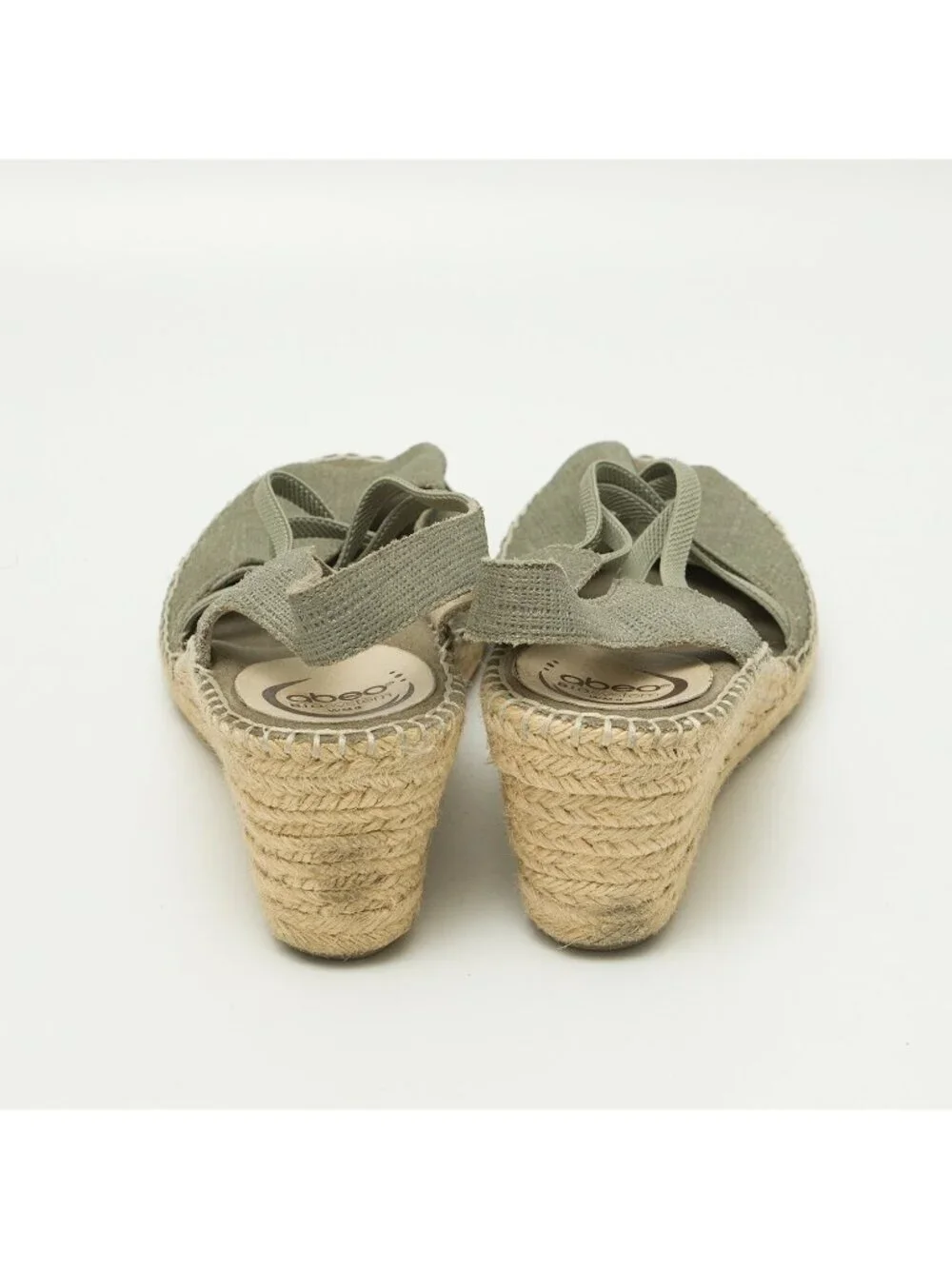 ABEO Delano Espadrilles Size 9 Womens Wedge Sandals Green Open Toe Boho Casual